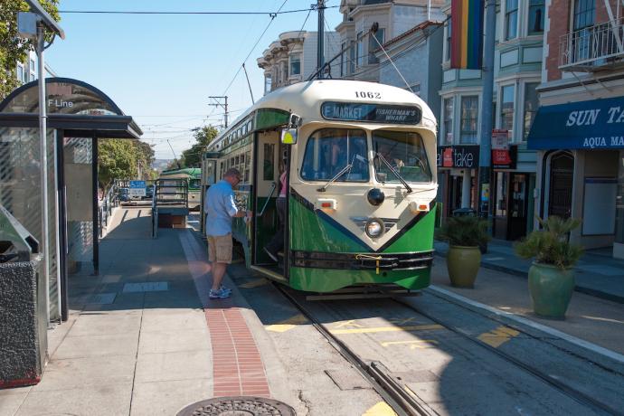 F Market Train at Castro Street 