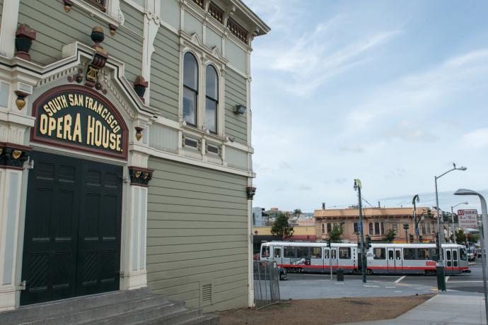 Bayview Opera House with T train in background