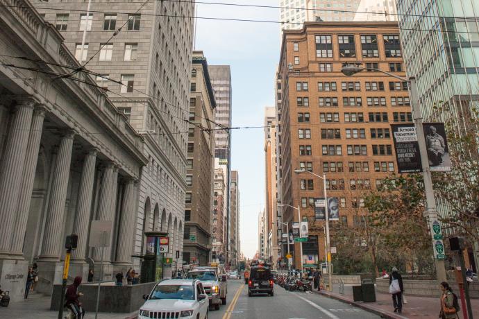 street scene in Financial District