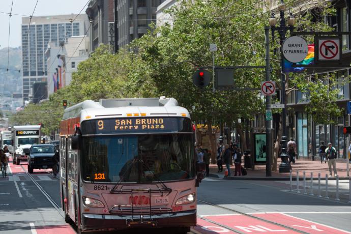 9 San Bruno bus on Market Street