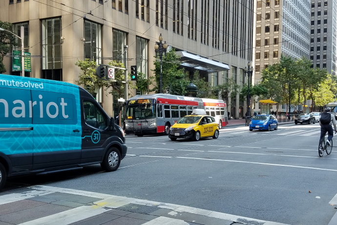 Image of a Chariot Vehicle on Market street