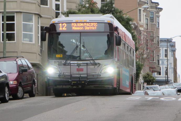 Image of 12 Folsom-Pacific bus on Pacific