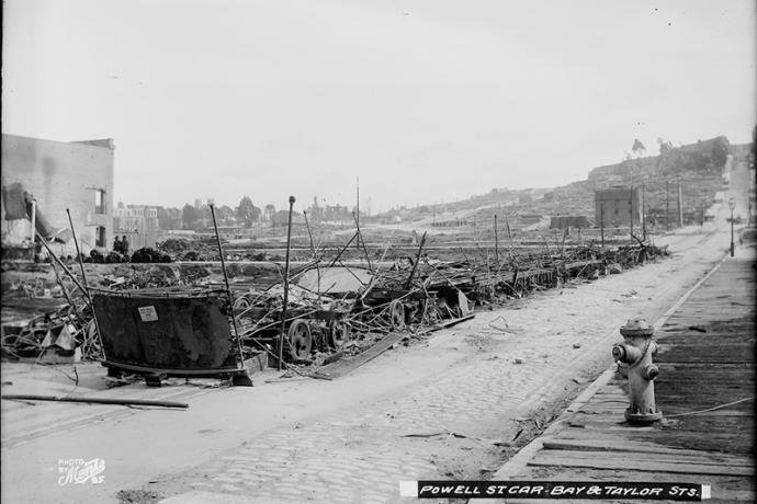 destroyed cable cars