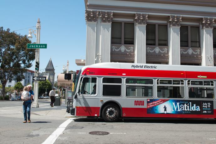 27 Bryant bus at Jackson Street and Van Ness