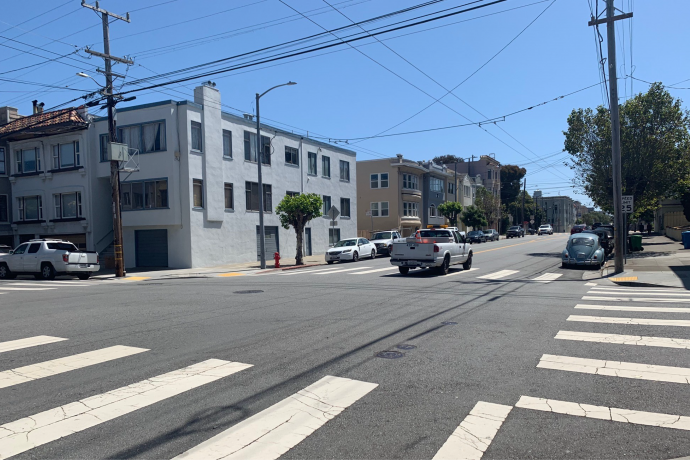 California Street at an intersection 