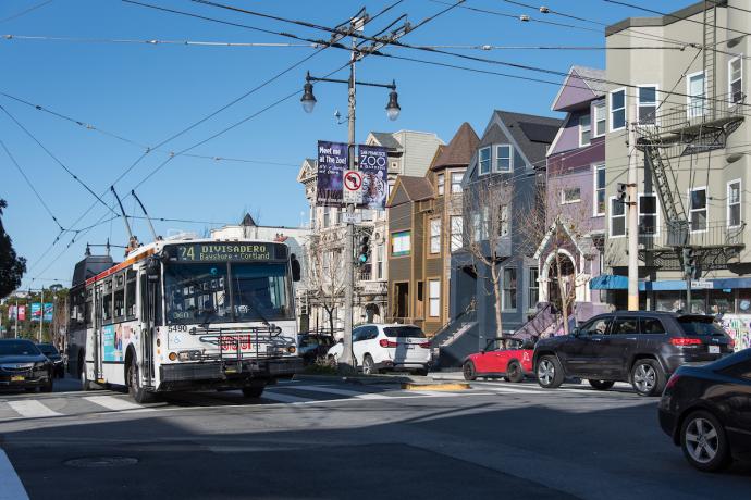 The 24 Divisadero bus on Divisadero Street