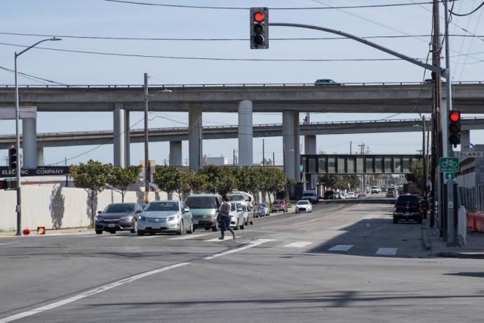 Photo of Evans Avenue near freeway overpass