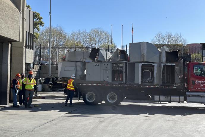 Air conditioners being worked on at Weeds Yard