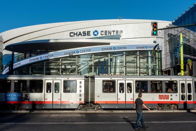 Photo of T Third train passing Chase Center