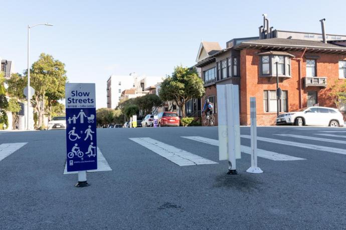 Slow Streets program signs