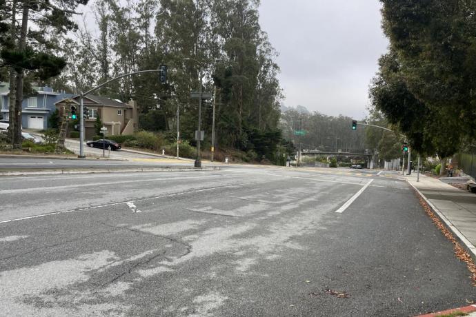 Clarendon Avenue looking west at Panorama drive Intersection 
