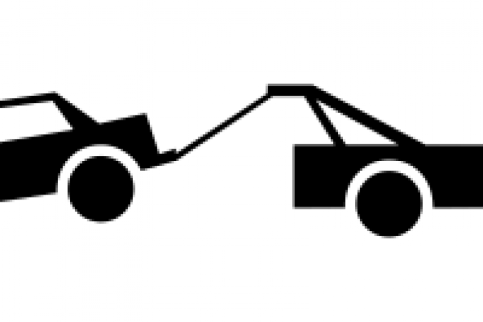 Icon showing car being towed