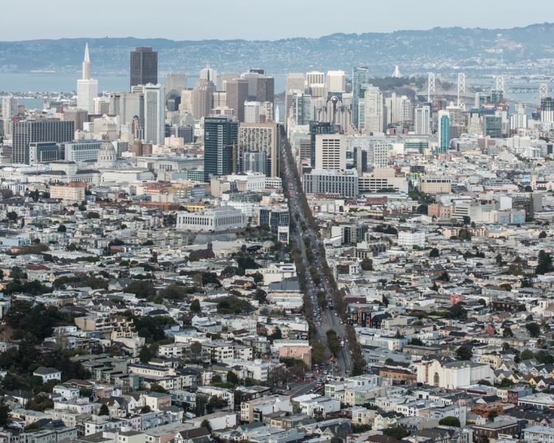 View of downtown San Francisco from Twin Peaks.