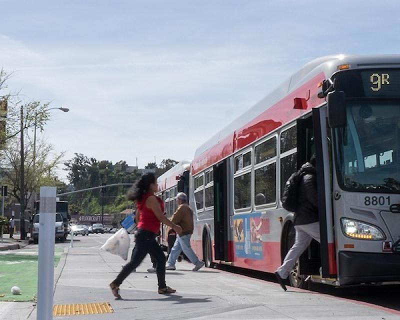 A 9R San Bruno Rapid Picking People Up