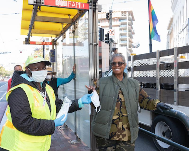 mask distribution sfmta