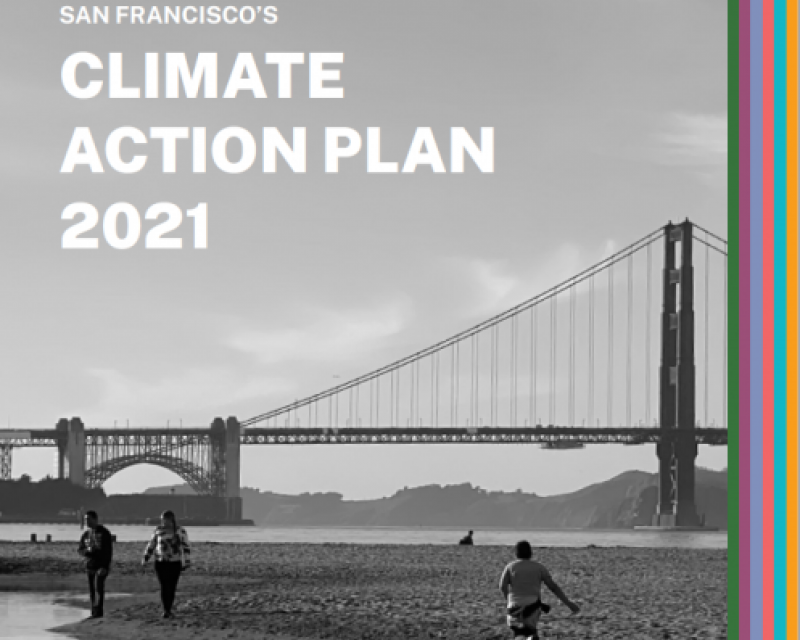 Cover page of the Climate Action Plan depicting the Golden Gate Bridge