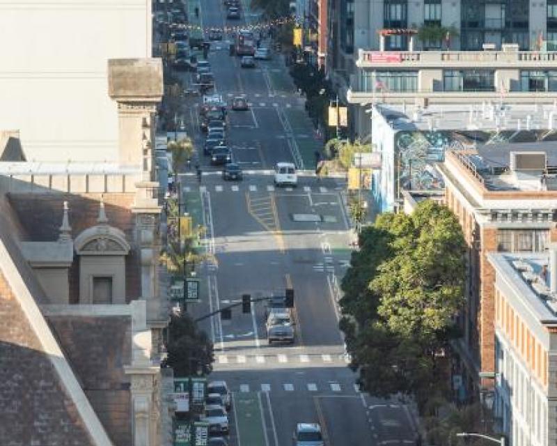 Aerial of Polk Street