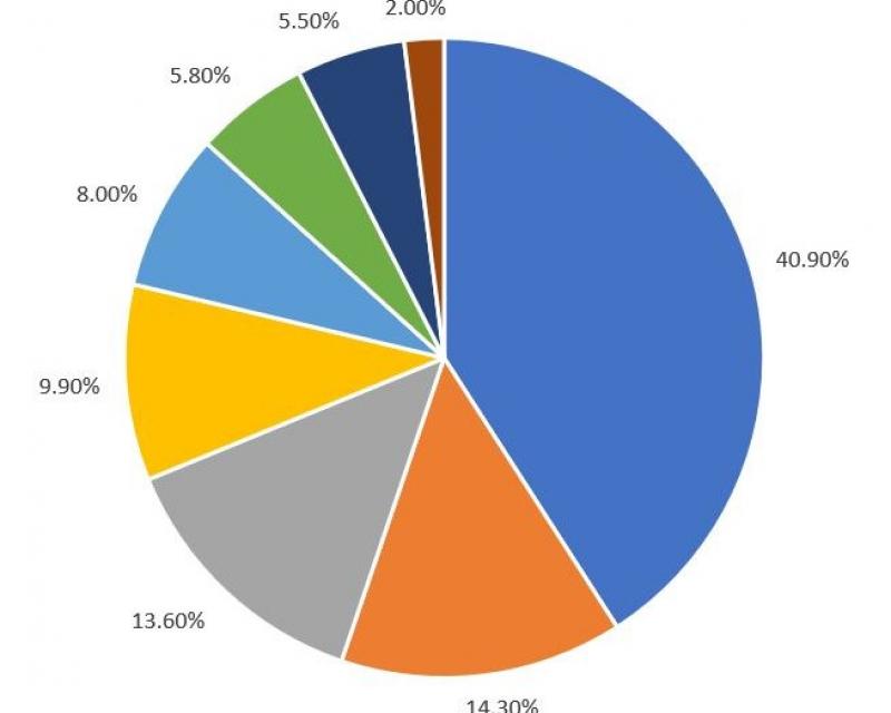 Pie chart showing data from responses of various priorities of the SFMTA 