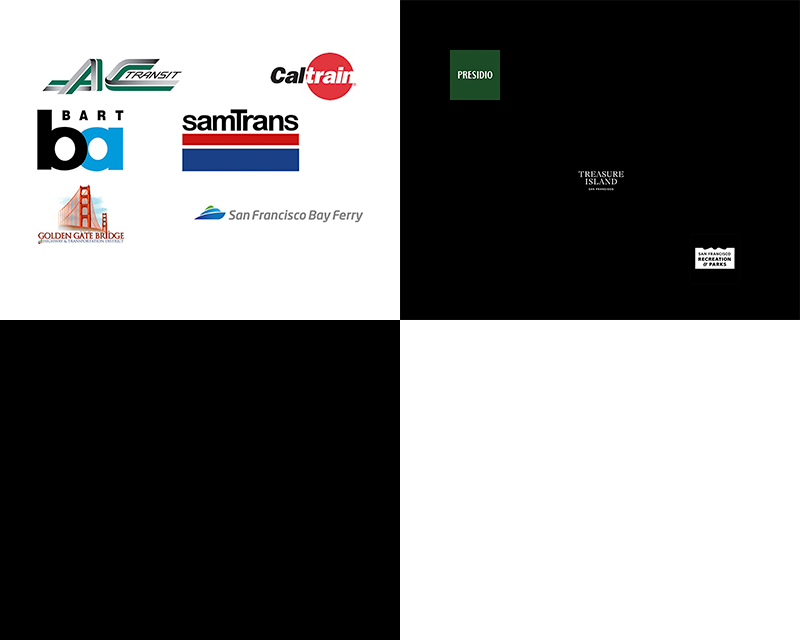 Local shuttle and regional transit logos