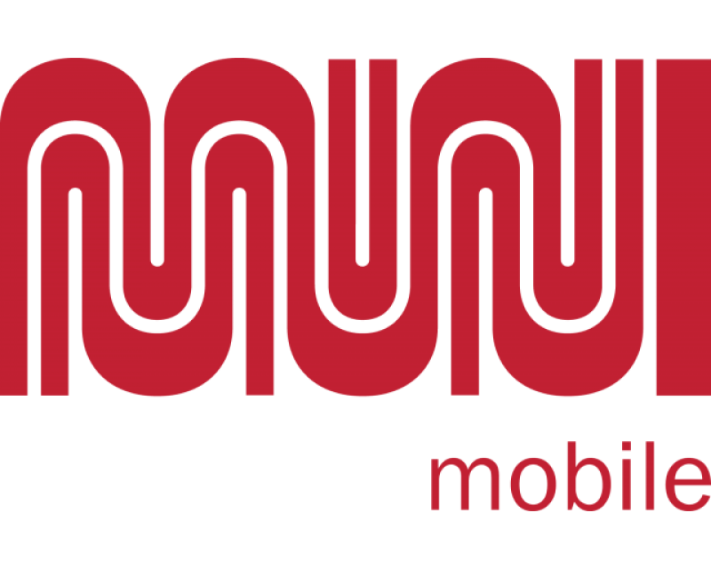 MuniMobile Logo which features the Muni Landor worm and the word "mobile"