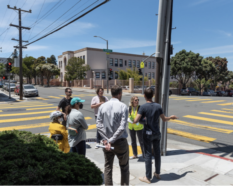 Walking Tour on Franklin Street Before Quick Build Project Design | May 25, 2022