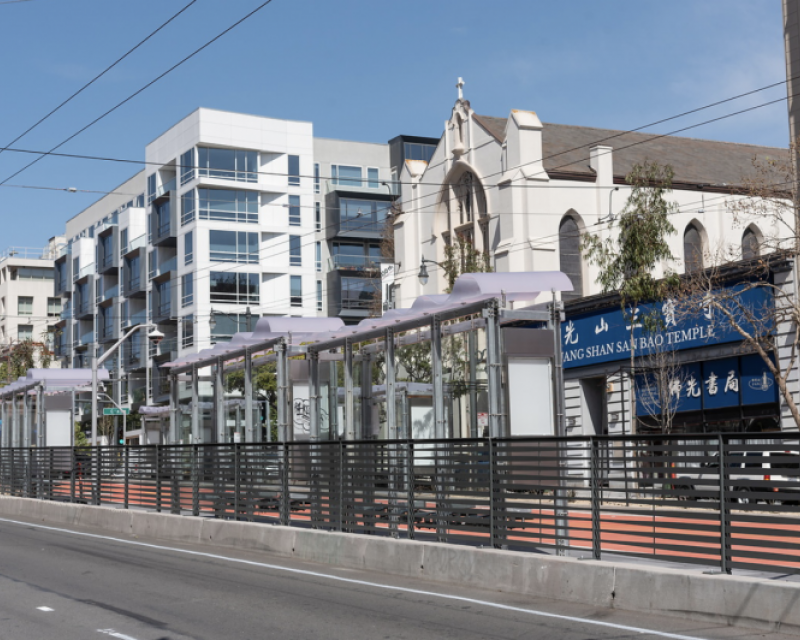 New Transit Boarding Platform on Van Ness BRT | March 18, 2022