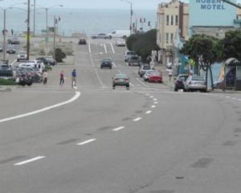 Sloat Boulevard at 45th Avenue westbound towards the Ocean 