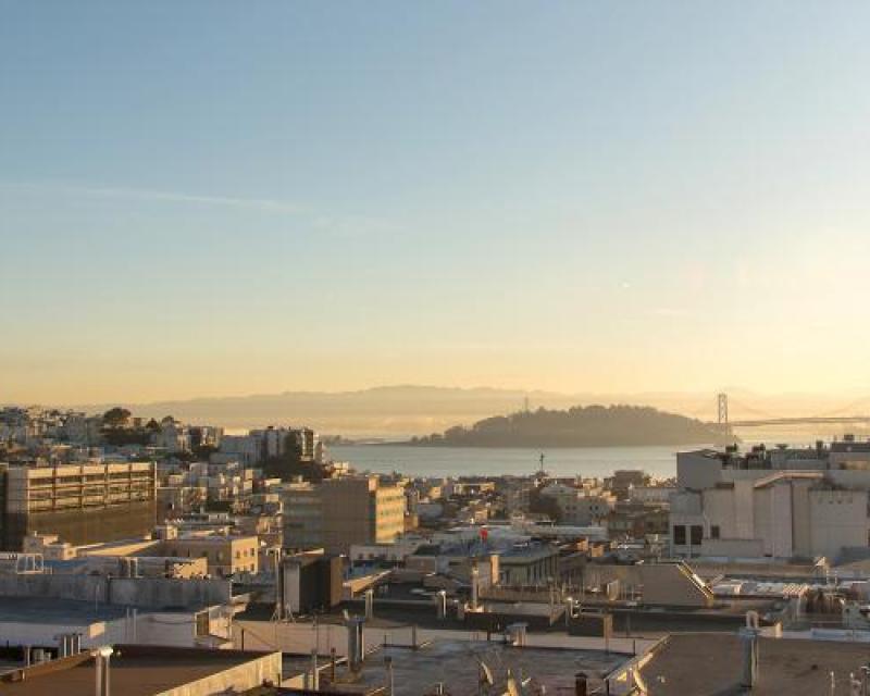 San Francisco landscape looking east towards Treasure Island