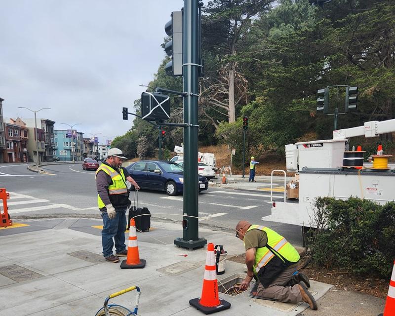 Traffic signal construction underway at Kezar and Lincoln