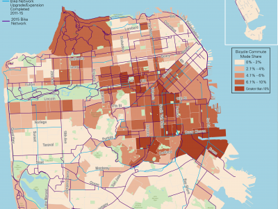 ACS Bicycle Commute Mode Share 2011-2015