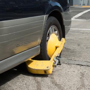 Booted car wheel