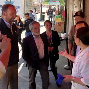 Aaron Peskin and Interim Director of Transportation meeting with Chinatown merchants.