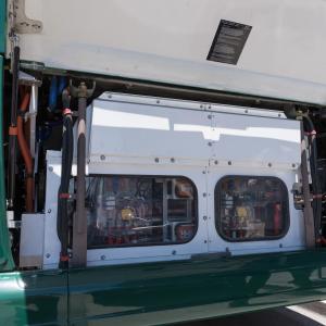Test run of the prototype, a 40' battery-electric bus. (SFMTA Photo, June 2018)​​​