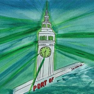 Vanessa Fajardo's Image of the San Francisco Ferry Building as submitted for Muni Art 2020