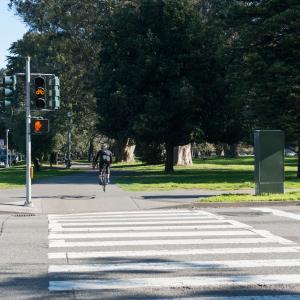 Person biking on the Panhandle