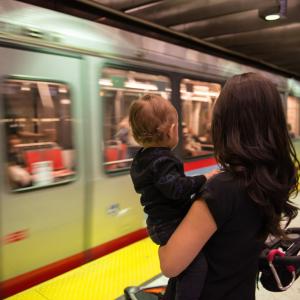 Photo: Muni Metro rail in the subway