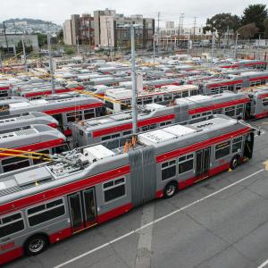 Potrero Yard aerial view of bus parking