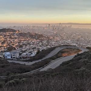 Photo showing the portion of Twin Peaks that will be closed to vehicles