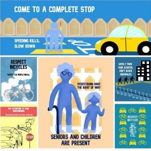 Youth art with safety messages