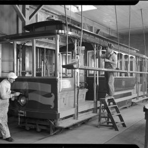 photo of mid 20th-century cable car painters