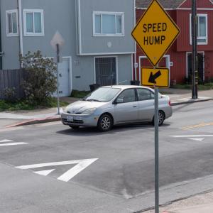 Speed hump in the Sunset