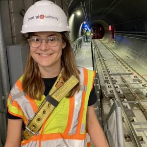 Staff Cassie Halls standing in Central Subway. 