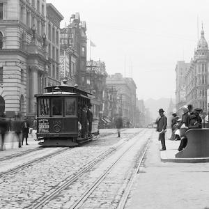 Cable Car 155 at Market Street and 3rd Street Near Call Building and Lotta's Fountain | January 9, 1906