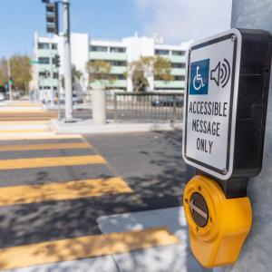 Accessible pedestrian signal push button