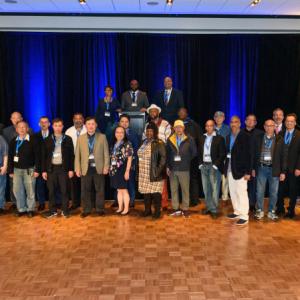 Muni Safe Driver Award winners smile at our 2023 Safe Driver Award dinner.