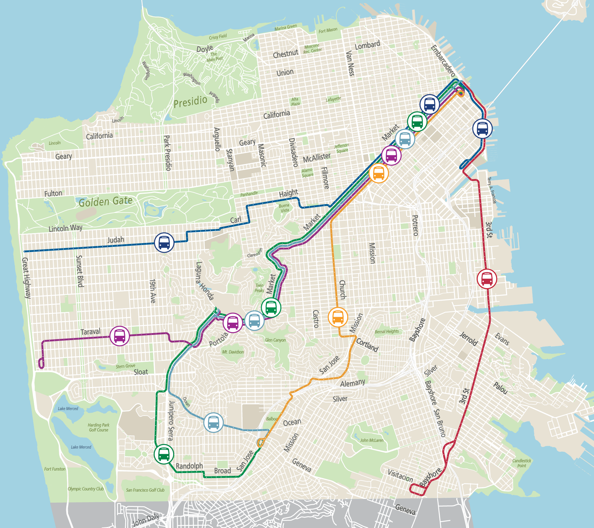 Muni San Francisco Map Starting March 30: New Muni Service Changes | Sfmta