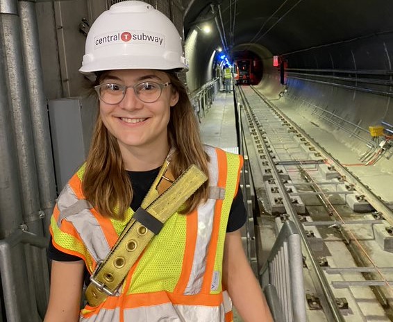 Staff Cassie Halls standing in Central Subway. 