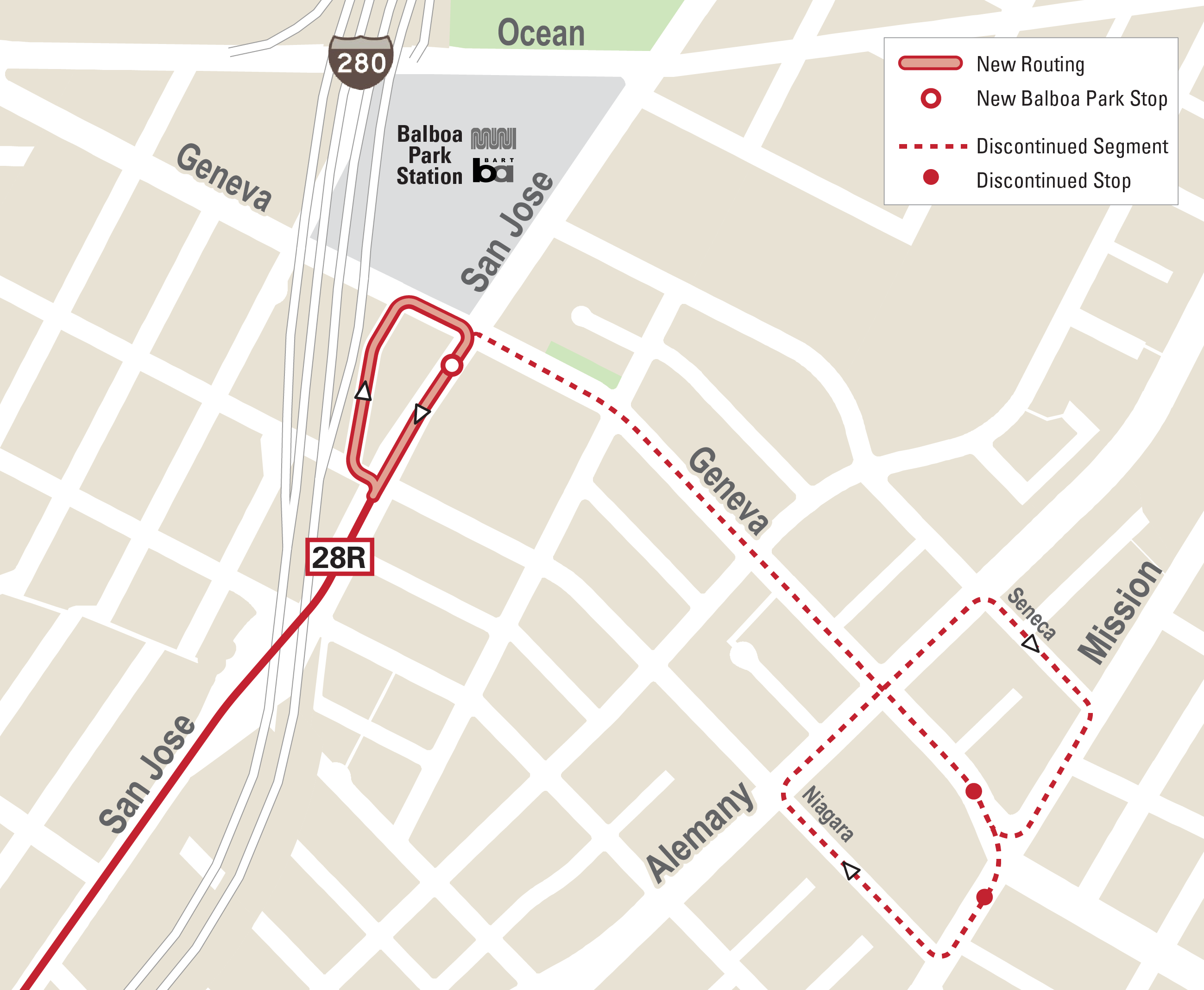 28R route change