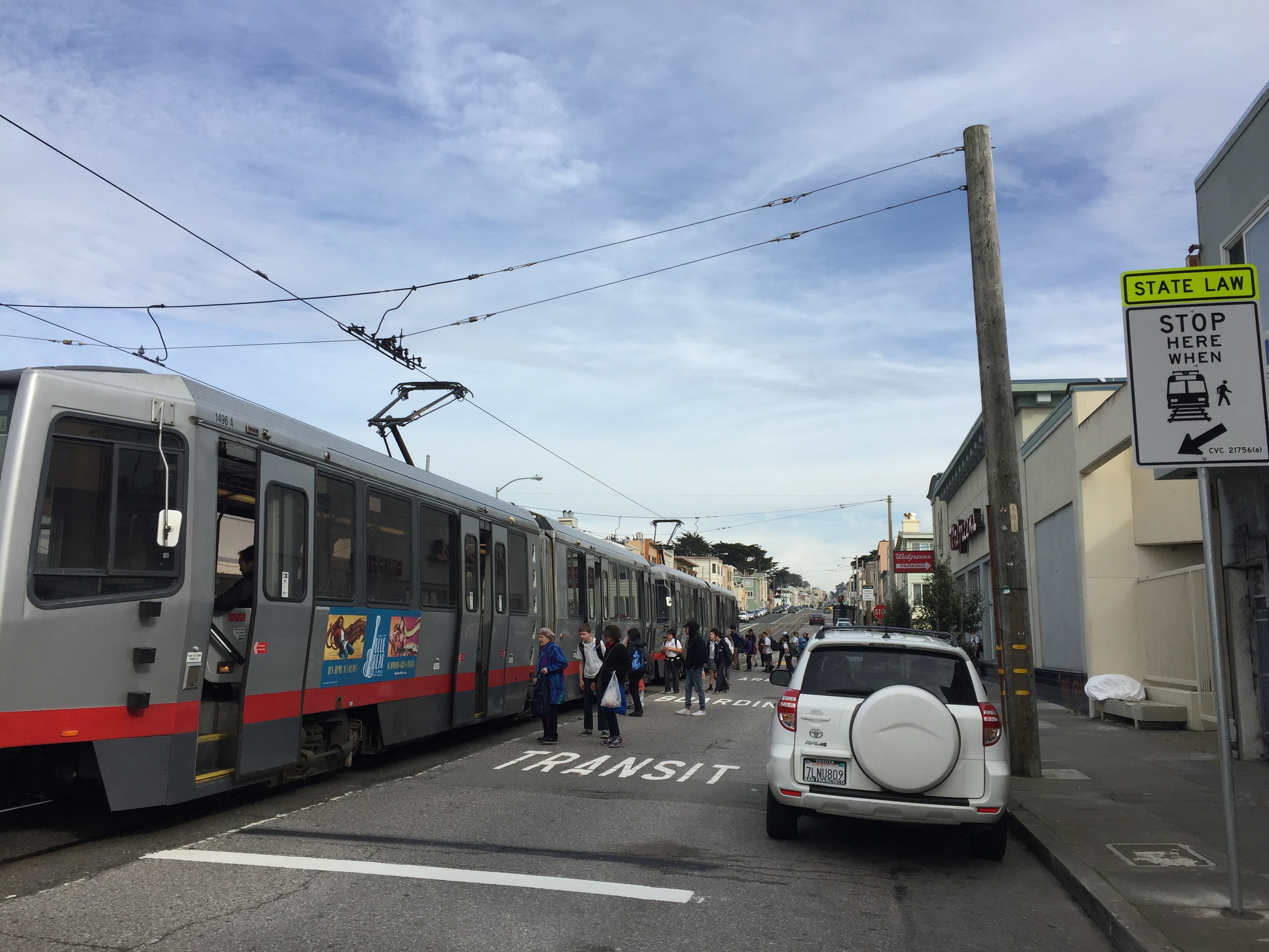 Pilot boarding zone on Taraval at 22nd