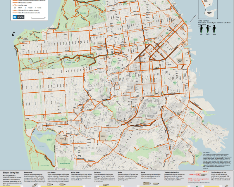 Image of SFMTA Bike Route Map